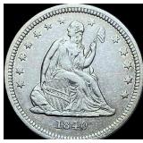 1840 Seated Liberty Silver Quarter CHOICE AU