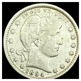 1894 Silver Barber Quarter CLOSELY  UNCIRCULATED