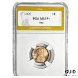 1909 Walking Liberty Cent PGA MS67+ Red