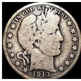 1913 Barber Half Dollar LIGHTLY CIRCULATED