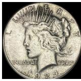 1924-S Silver Peace Dollar NEARLY  UNCIRCULATED