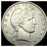 1912-D Silver Barber Half Dollar NEARLY  UNCIRCUL
