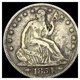 1854 Arrows Seated Liberty Half Dollar NEARLY  UN