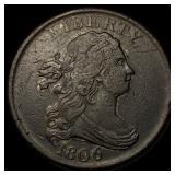 1806 Copper Half Cent NEARLY UNCIRCULATED