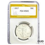 1917 Walking Liberty Half Dollar PGA MS65