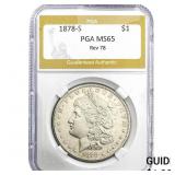 1878-S Morgan Silver Dollar PGA MS65 Rev of 78