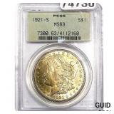 1921-S Morgan Silver Dollar PCGS MS63