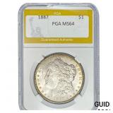 1887 Morgan Silver Dollar PGA MS64