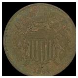 1864 Bronze Two-Cent Piece LIGHTLY CIRCULATED