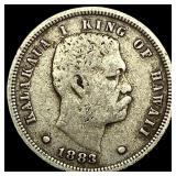 1883 Hawaii Silver Dime ABOUT UNCIRCULATED