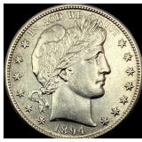 1894-S Silver Barber Half Dollar CHOICE AU