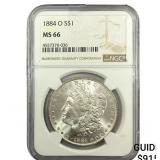 1884-O Morgan Silver Dollar NGC MS66