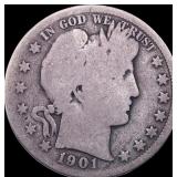 1901-S Silver Barber Half Dollar NICELY  CIRCULAT
