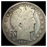 1892 Silver Half Dollar (Barber) NICELY  CIRCULAT