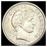 1916 Silver Barber Dime CHOICE AU