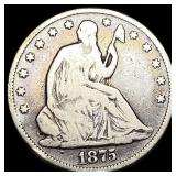 1875-CC Silver Half Dollar LIGHTLY CIRCULATED