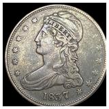 1837 Capped Bust Silver Half Dollar NEARLY  UNCIR