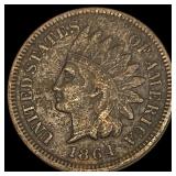 1864 Bronze Indian Head Cent NEARLY  UNCIRCULATED