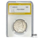 1909-O Barber Half Dollar PGA MS64