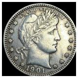 1901 Silver Barber Quarter CLOSELY  UNCIRCULATED