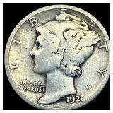 1921-D Silver Mercury Dime LIGHTLY CIRCULATED