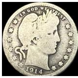 1914-S Barber Silver Quarter NICELY  CIRCULATED