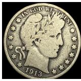 1913 Barber Half Dollar NICELY CIRCULATED