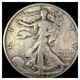 1927-S Silver Walking Liberty Half Dollar  LIGHTL