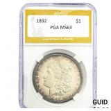 1892 Morgan Silver Dollar PGA MS63