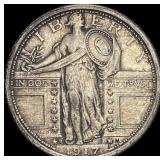 1917-D Type 1Standing Liberty Quarter NEARLY  UNC