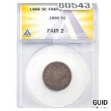 1886 Liberty Victory Nickel ANACS F2