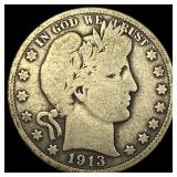 1913 Silver Barber Half Dollar NICELY  CIRCULATED