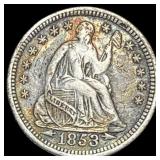 1853 Arrows Seated Liberty Half Dime NEARLY  UNCI