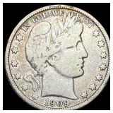1909-O Silver Barber Half Dollar LIGHTLY  CIRCULA