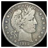 1912-S Silver Barber Half Dollar LIGHTLY  CIRCULA