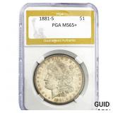 1881-S Morgan Silver Dollar PGA MS65+