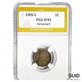 1909-S Wheat Cent PGA XF45