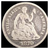 1870 Seated Liberty Half Dime NICELY  CIRCULATED