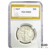1917 Walking Liberty Half Dollar PGA MS65
