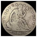 1853-O Silver Seated Liberty Half Dollar  NICELY