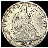 1891 Seated Liberty Half Dollar NEARLY  UNCIRCULA