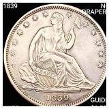 1839 No Drapery Seated Lib Half Dollar HIGH GRADE