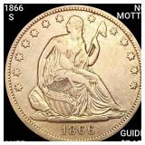 1866-S NO MOTTO Seated Lib Half Dollar HIGH GRADE