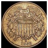 1868 Two-Cent Piece NEARLY UNCIRCULATED