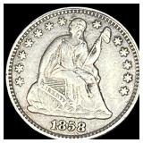 1858 Seated Liberty Half Dime CLOSELY  UNCIRCULAT