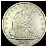 1871-S Seated Liberty Half Dollar CLOSELY  UNCIRC