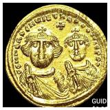 Byzantine Heraclius 626-629 Gold Solidus UNCIRCUL