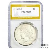1926-D Silver Peace Dollar PGA MS65