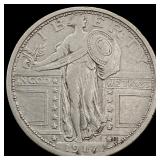 1917 Type 1 Standing Liberty Quarter NEARLY  UNCI