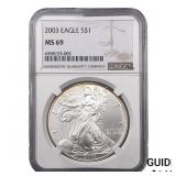 2003 Silver Eagle NGC MS69